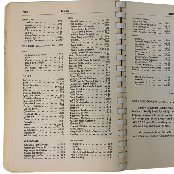 Smoky Mountain Magic Cookbook 1970 Junior Service League Johnson City TN Spiral - Picture 16 of 16